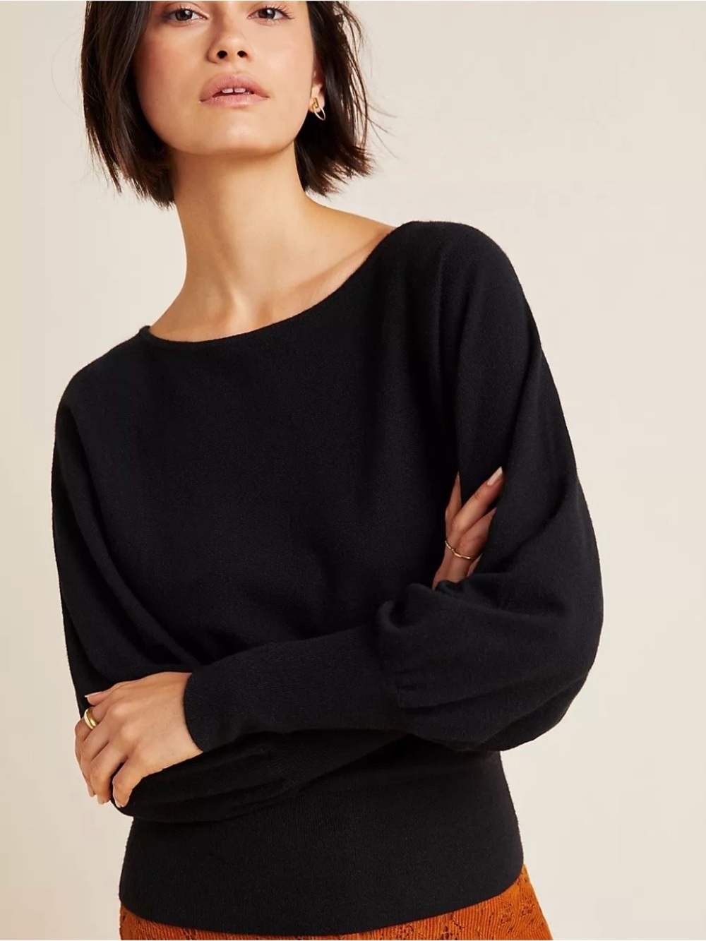 Anthropology Black Boatneck Women's Sweater